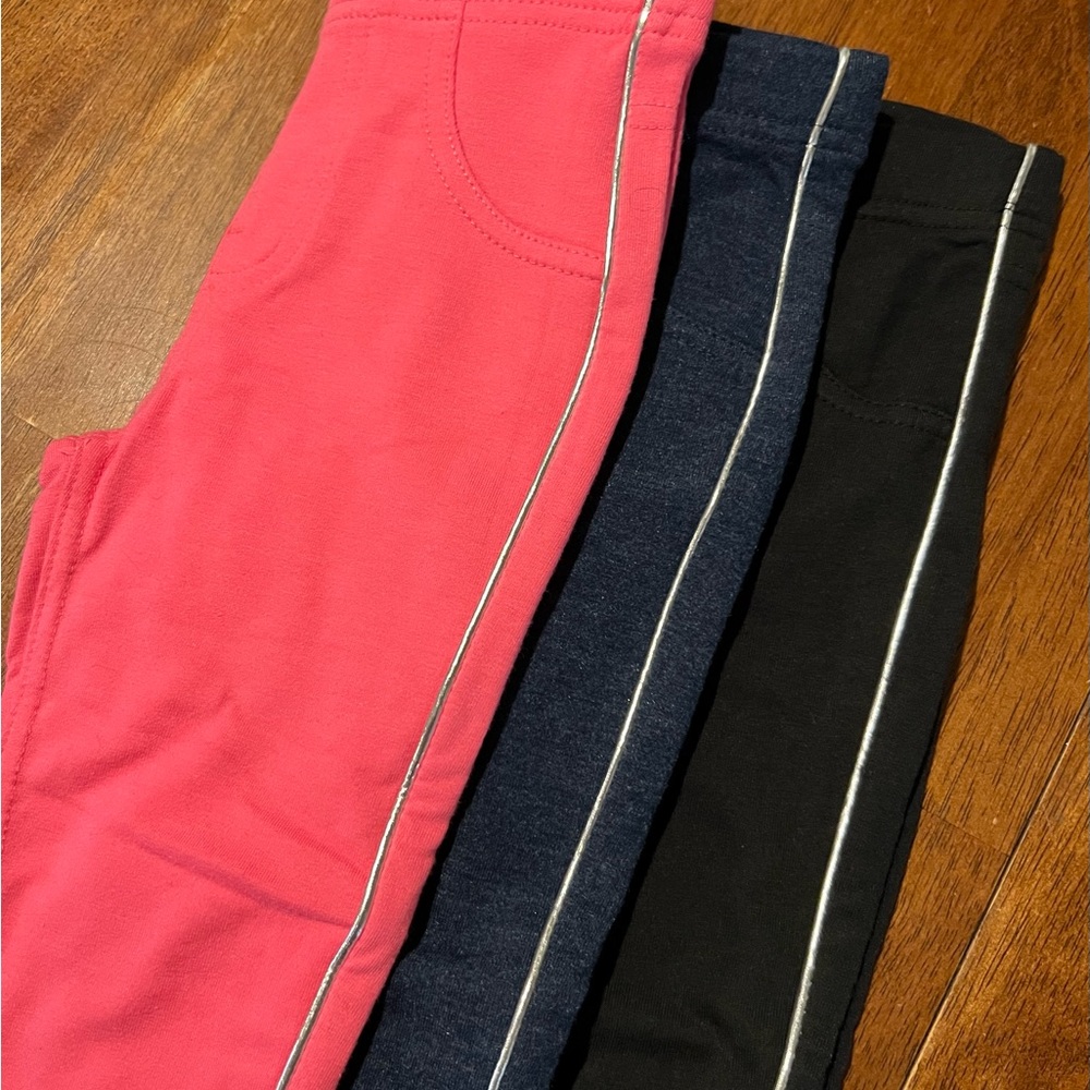 Kids Leggings Bundle - Pink, Blue, and Black